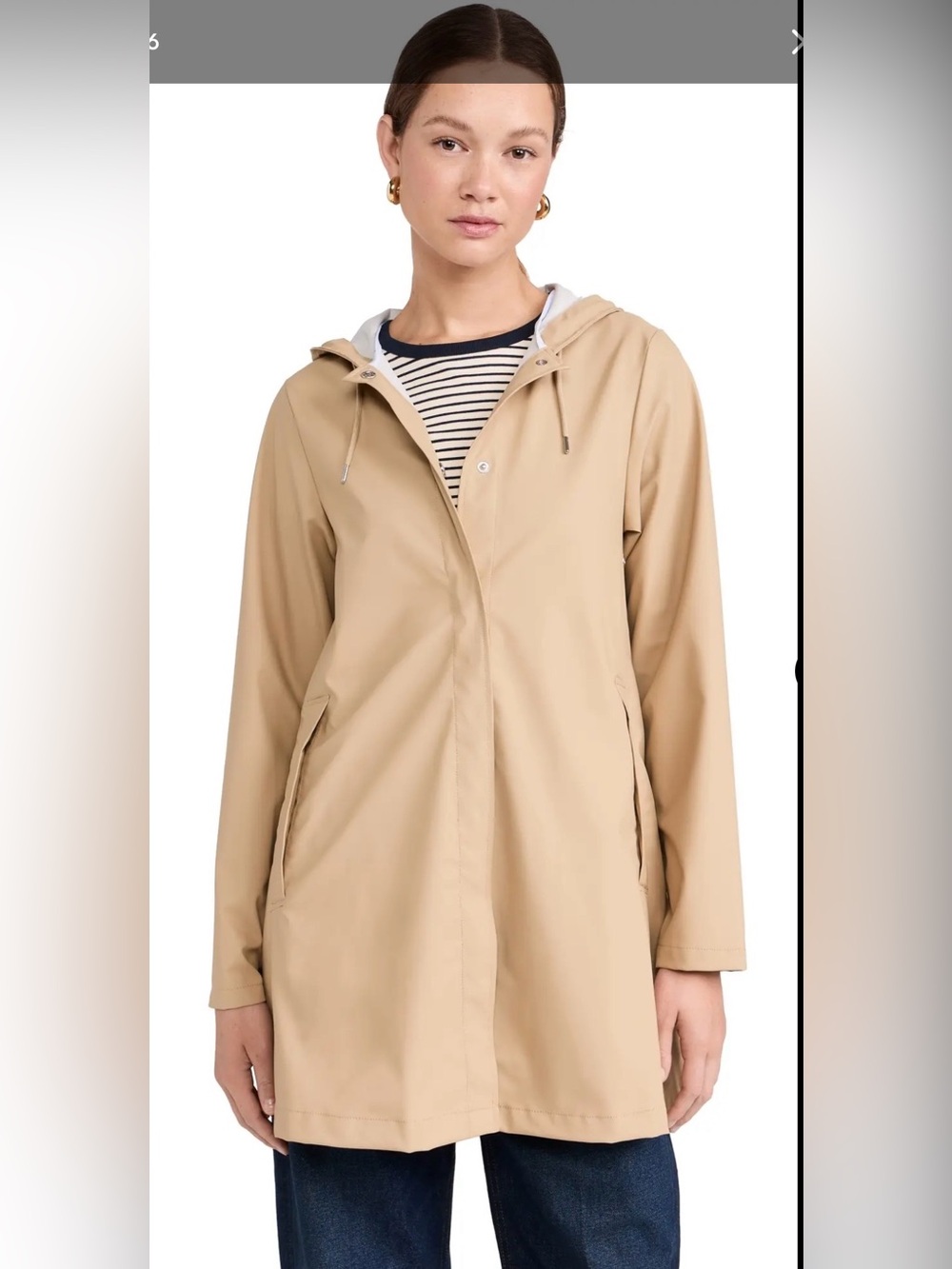 Rains Beige Hooded Trench Coat